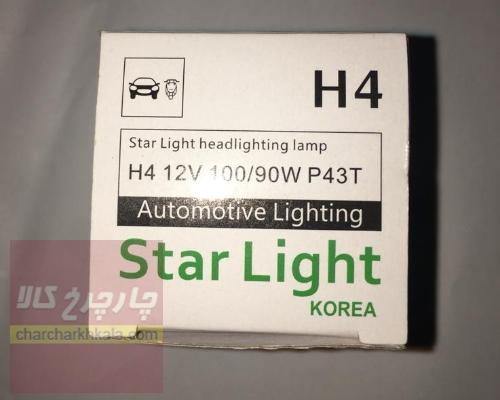 لامپ H4 سه خار پژو 405 چراغ جلو 12V-100-90 W p43T برند STAR LIGHT